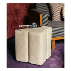 The Socialite Family - Webstoff Pouf Fiori | Crème