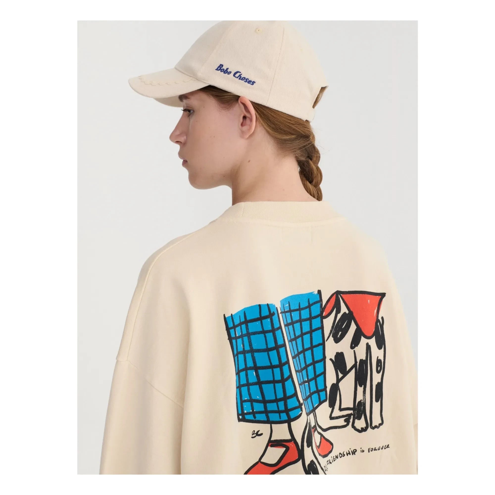 Bobo Choses - Dog Friends Bio-Baumwoll-Sweatshirt | Ecru
