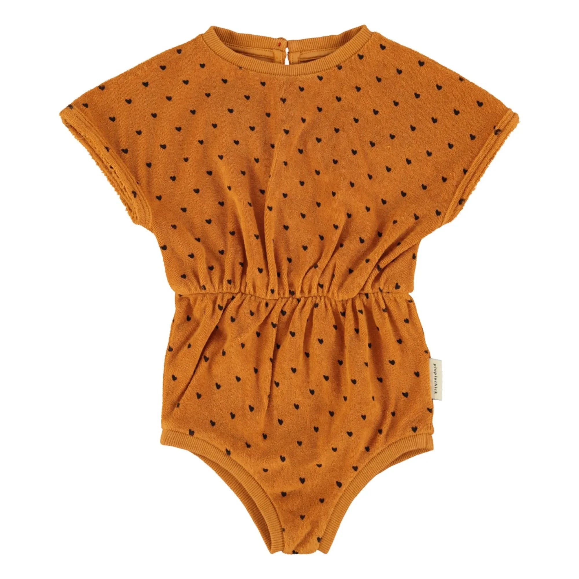 Piupiuchick - Bio-Baumwoll-Terry-Strampler mit Herz | Camel