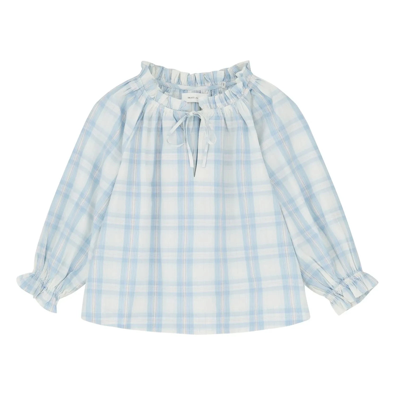 Skall Studio - Blaue Newmoon Baumwoll-Karobluse