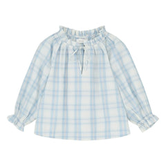 Skall Studio - Blaue Newmoon Baumwoll-Karobluse