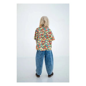 Repose AMS - Boxy Fleurie Bio-Baumwollhemd | Blassgelb