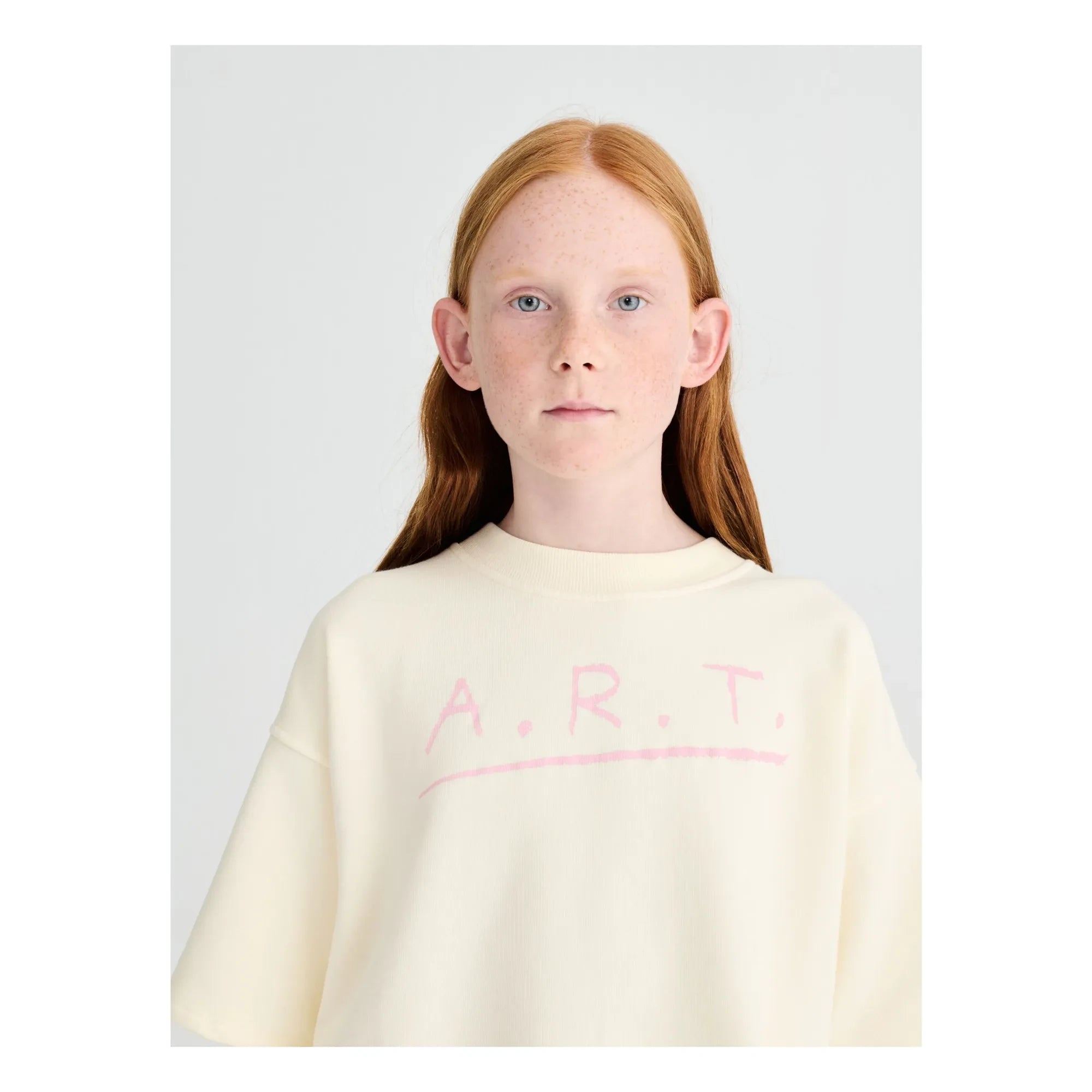 True Artist - Kurzarm-Sweatshirt N°13 Bio-Baumwolle | Creme
