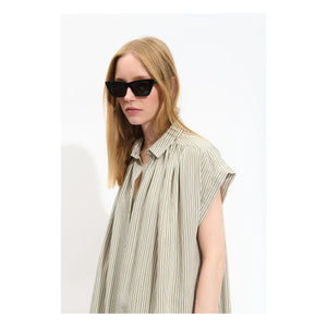 BELLEPIECE - Sardinien Gestreiftes Kleid | Grün