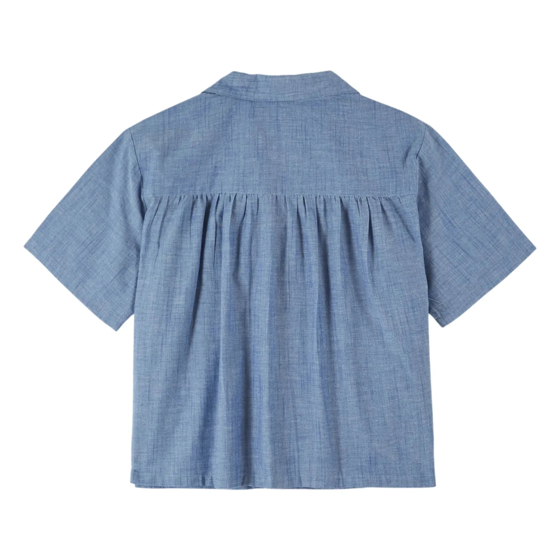 Emile et Ida – Blaue Chambray-Baumwollbluse