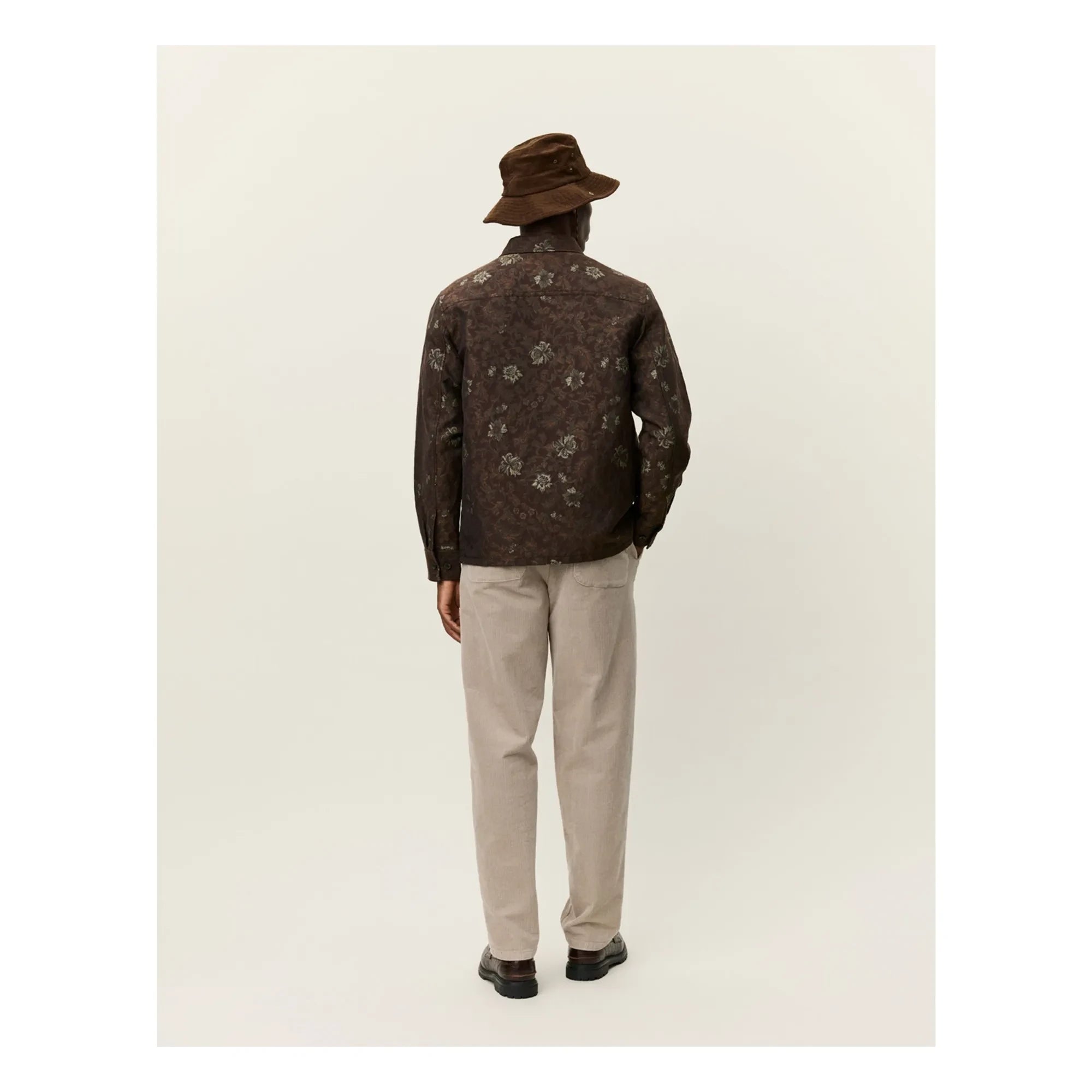 Les Deux - Kaleb Jacquard-Hemdjacke mit Blumenmuster | Braun