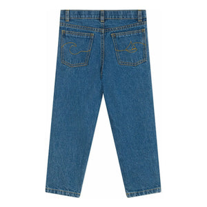 Petit Bateau - Bio-Baumwolle Bestickte Tasche Jeans | Denim Blau