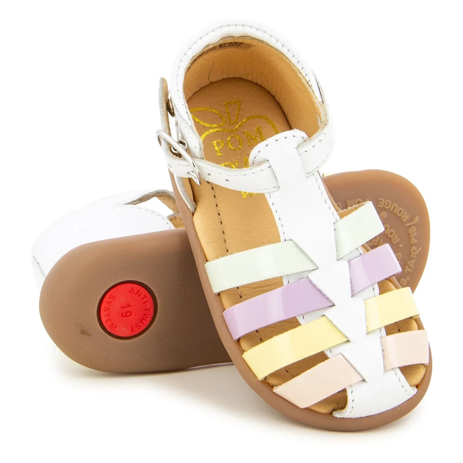 Pom d'Api - Sandalen mit Streifen | Weiß
