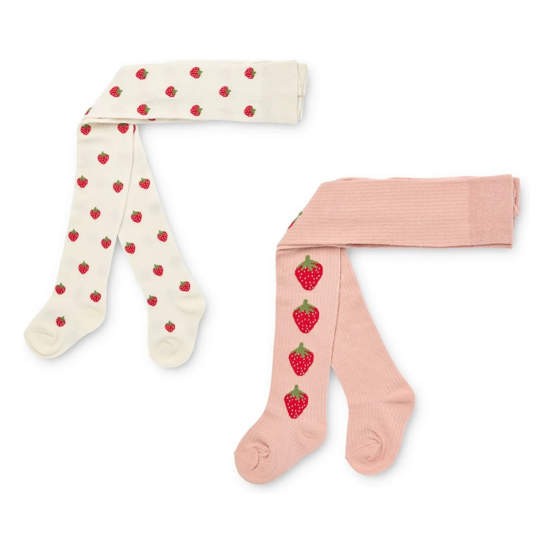 Flöss - 2er Pack Pointelle Vera Erdbeer-Strumpfhosen-Set | Rosa
