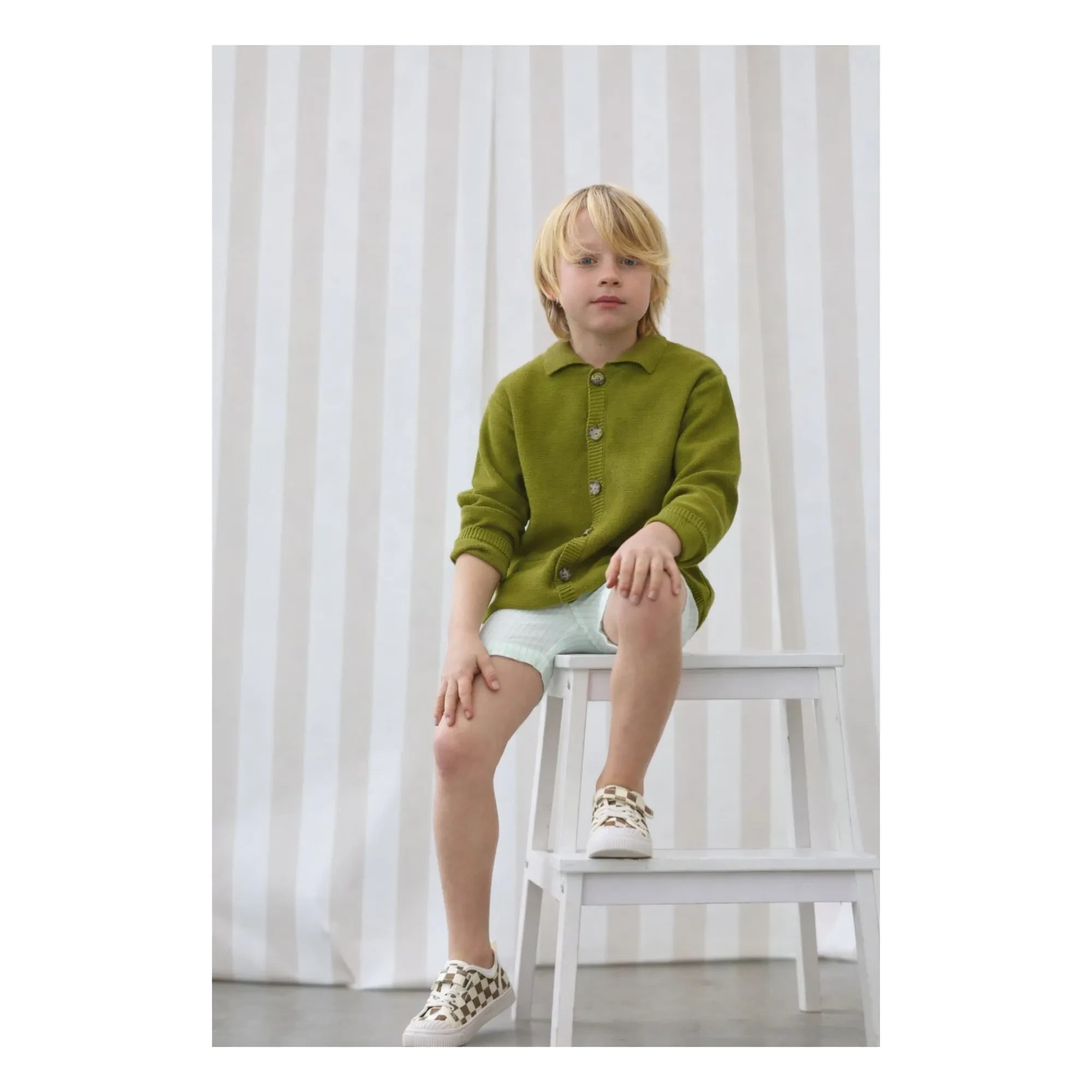 Lililotte - Strickjacke Valentin Bio-Baumwolle | Olive