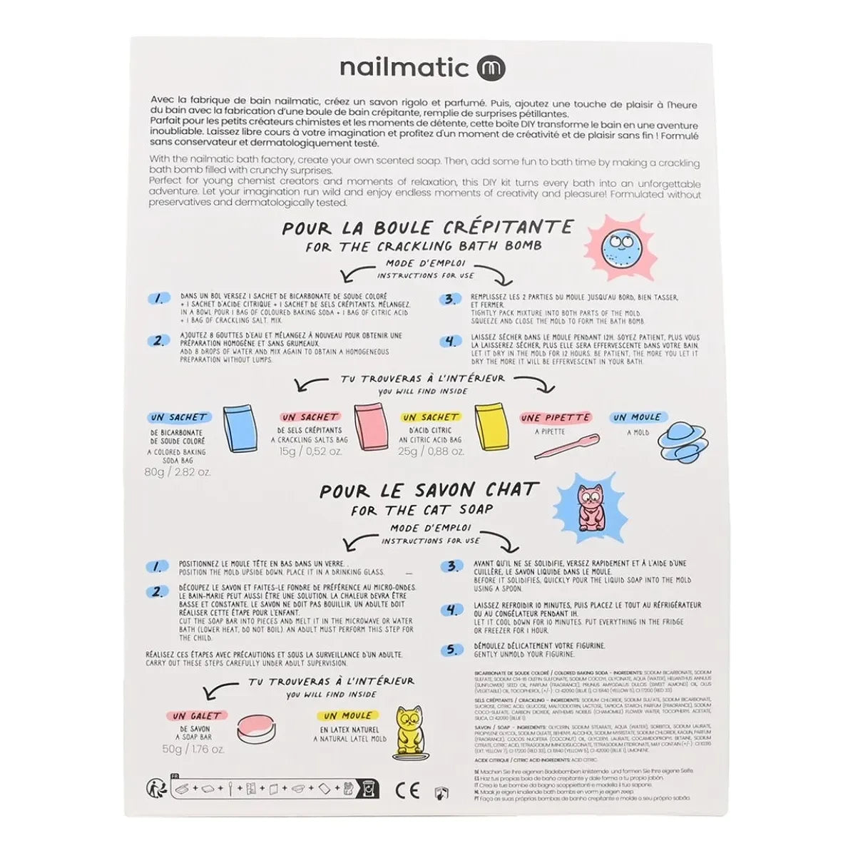 Nailmatic Kids – La Fabrique Seifen- und Badebomben-Set – 1 Seife und 1 Bombe | Blau