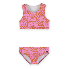 Beach & Bandits - 2-teiliger UV-Schutz-Badeanzug Hibiskus recycelte Faser | Rosa