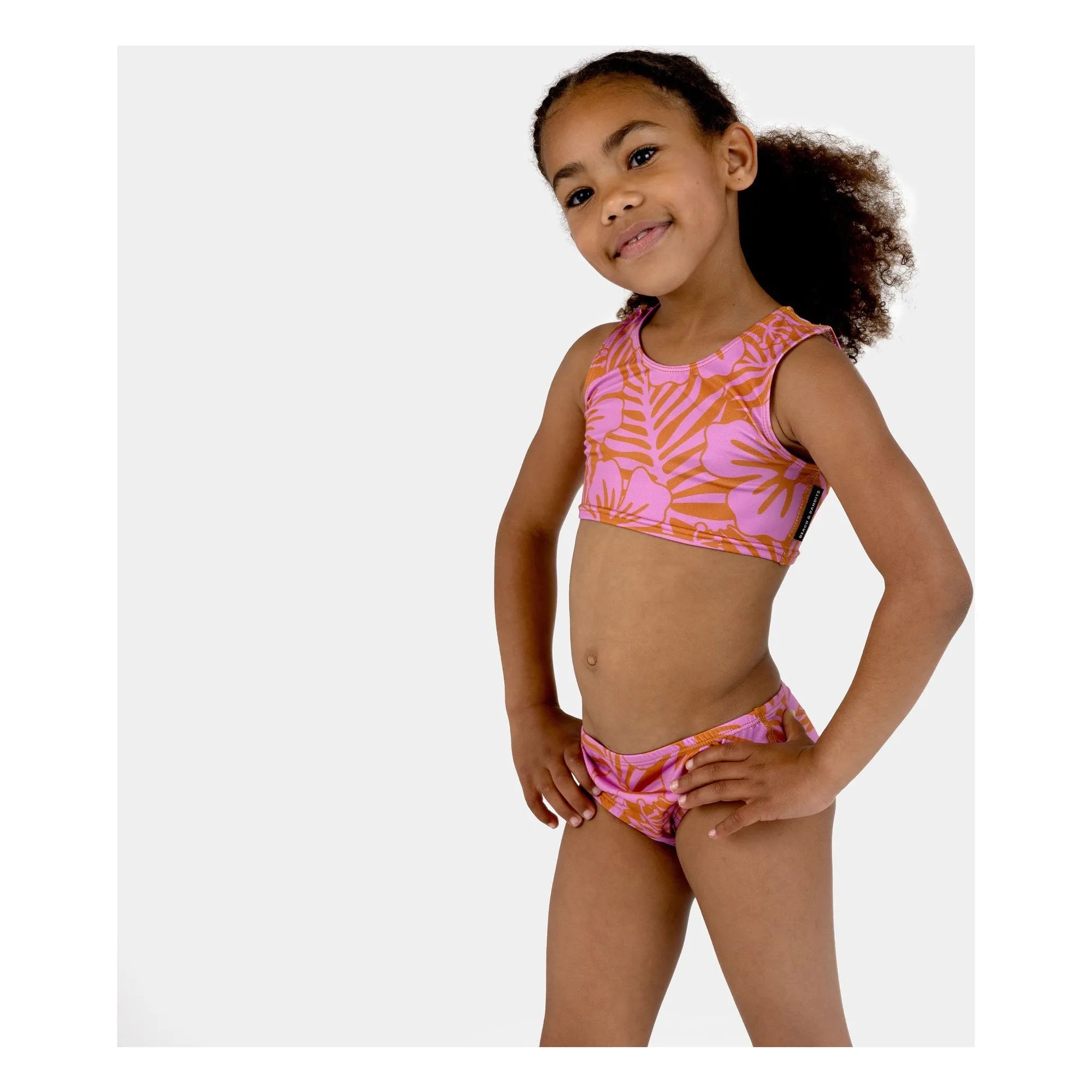 Beach & Bandits - 2-teiliger UV-Schutz-Badeanzug Hibiskus recycelte Faser | Rosa