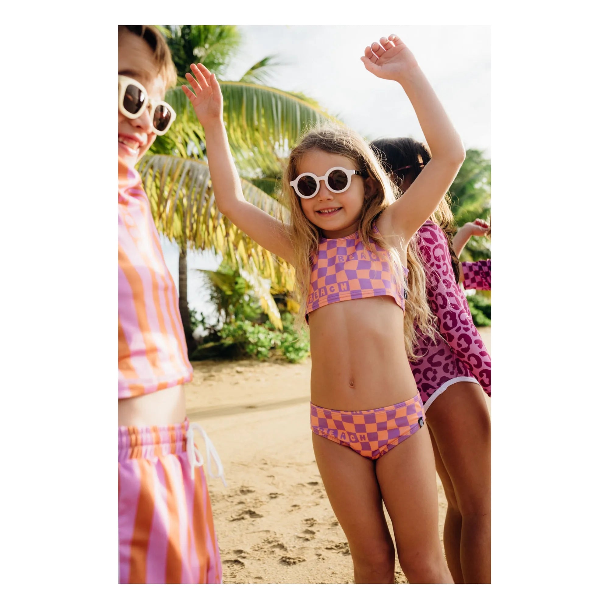 Beach & Bandits - 2-teiliger UV-beständiger karierter Badeanzug aus recycelten Fasern | Lila