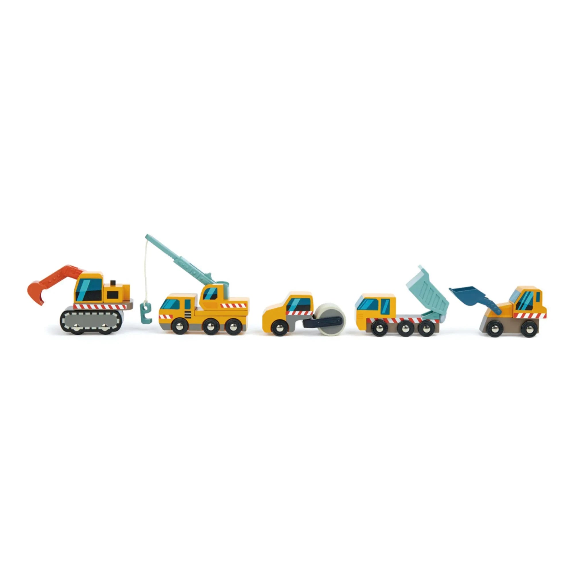 Tender Leaf Toys - Baufahrzeuge - 5er Set