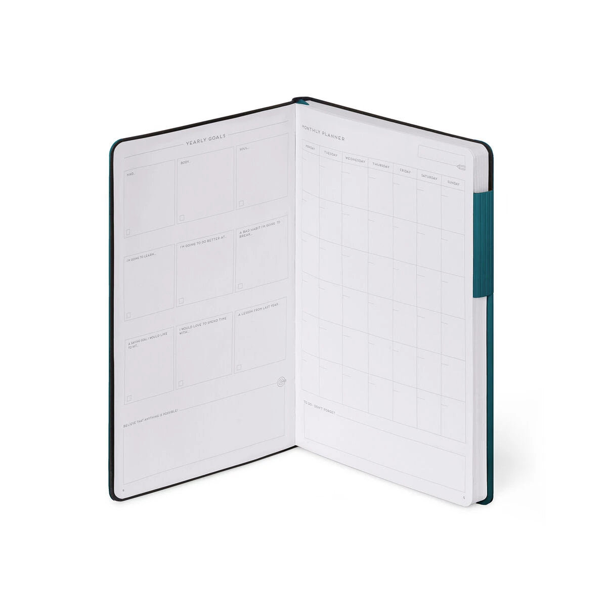 Legami - Gepunktetes Notizbuch mit Monochromem Softcover - Dunkeltürkis - Mein Notizbuch