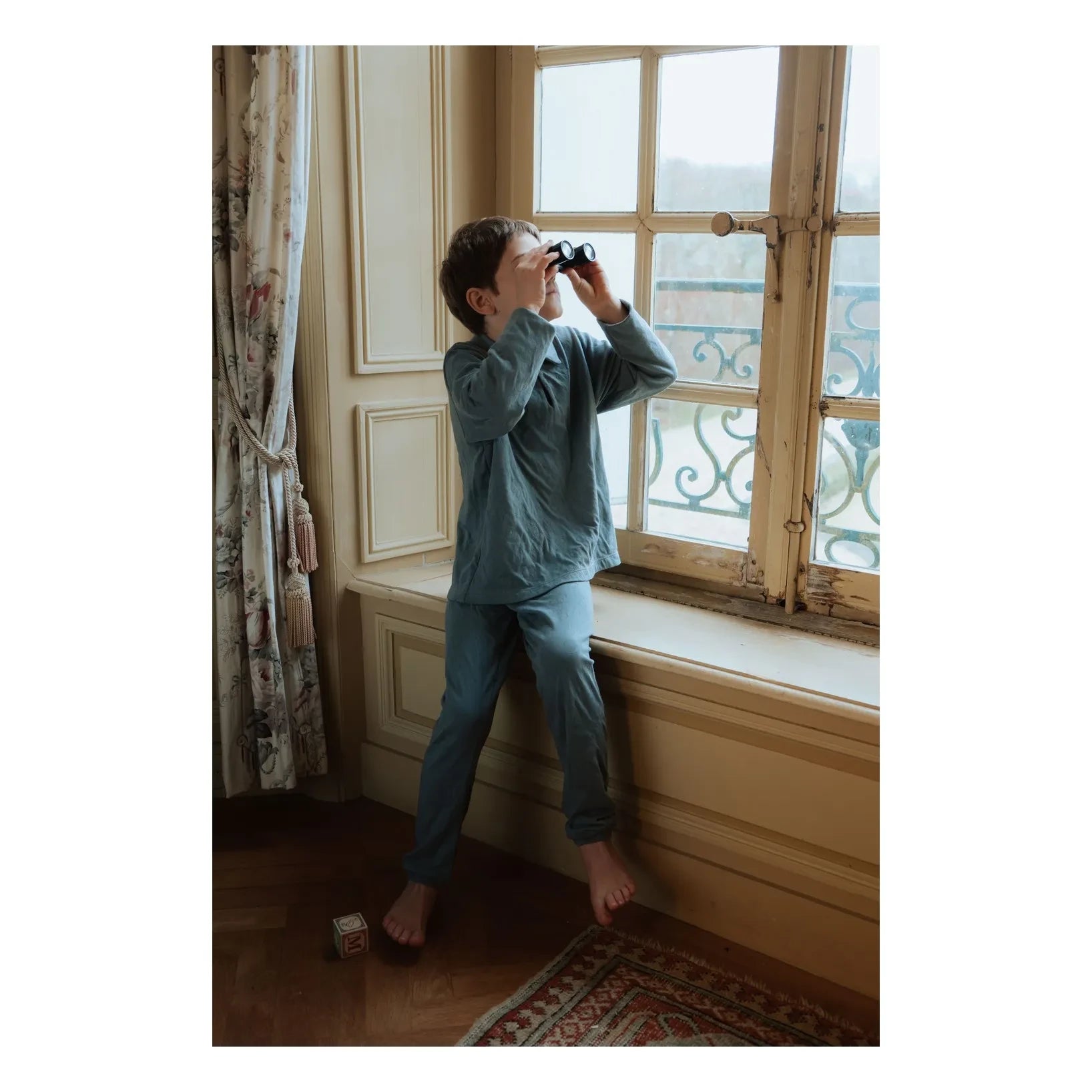 Risu Risu - Nino Bio-Baumwoll-Pyjama | Grau-Grün