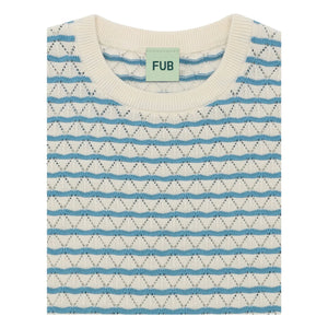 FUB - Pointelle T-Shirt aus Bio-Baumwolle | Azurblau