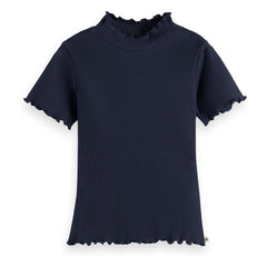 Scotch & Soda - Geripptes Bio-Baumwoll-T-Shirt | Marineblau
