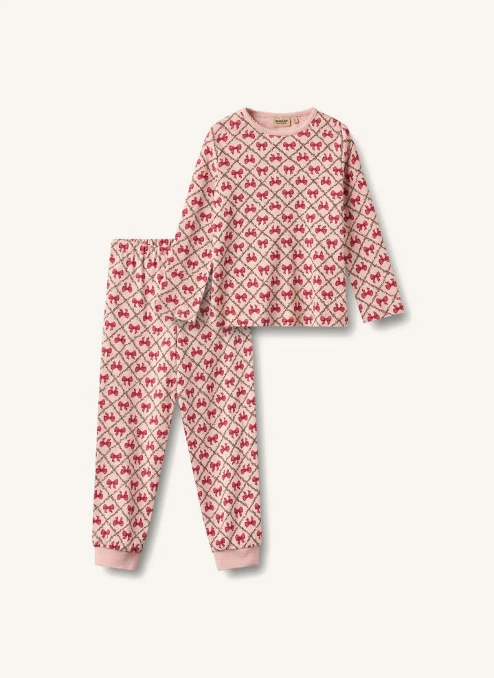 Wheat - Mila Bio-Baumwoll-Pyjama-Knoten | Puderrosa