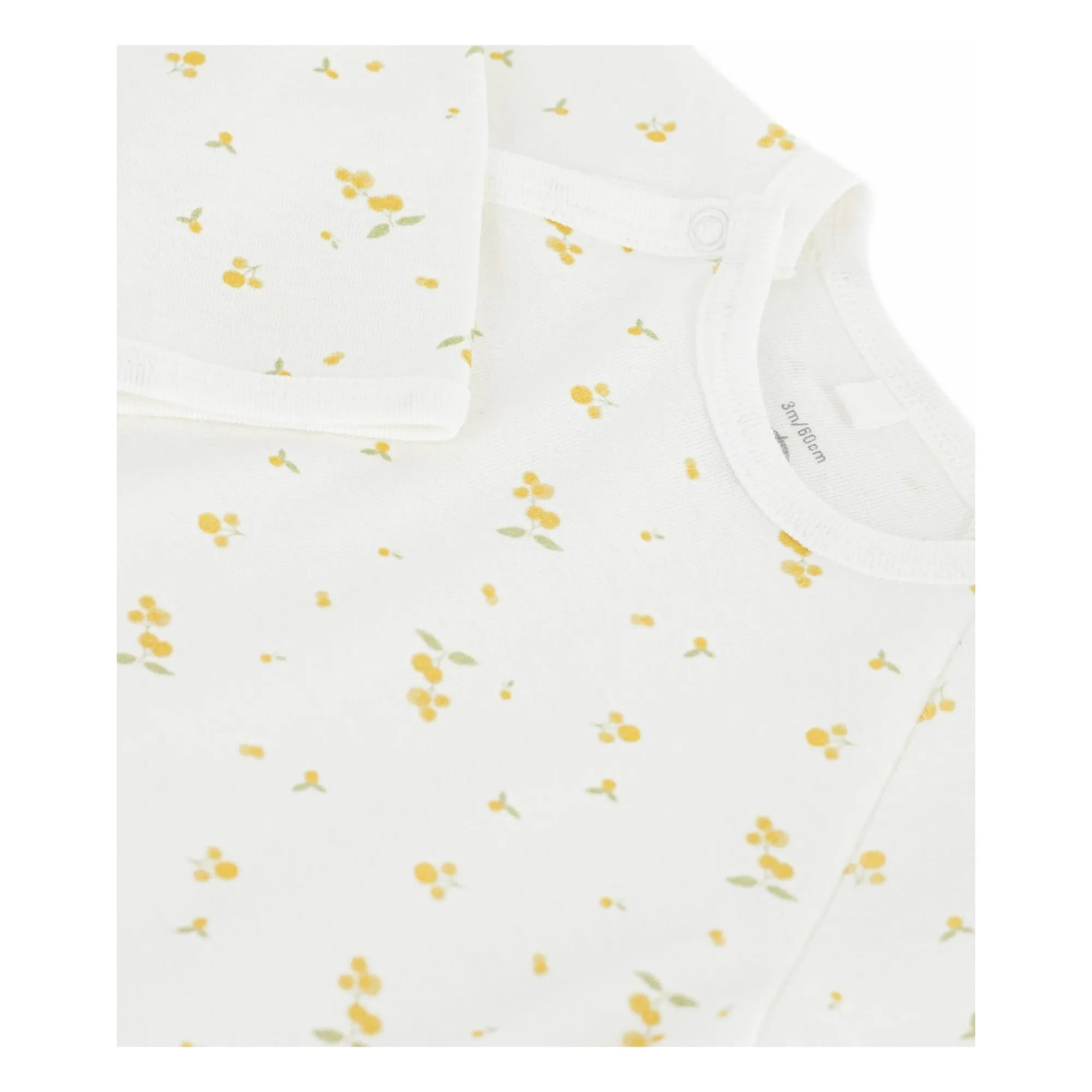 Petit Bateau - Geblümter Bio-Baumwoll-Schlafanzug mit Druckknöpfen | Weiß