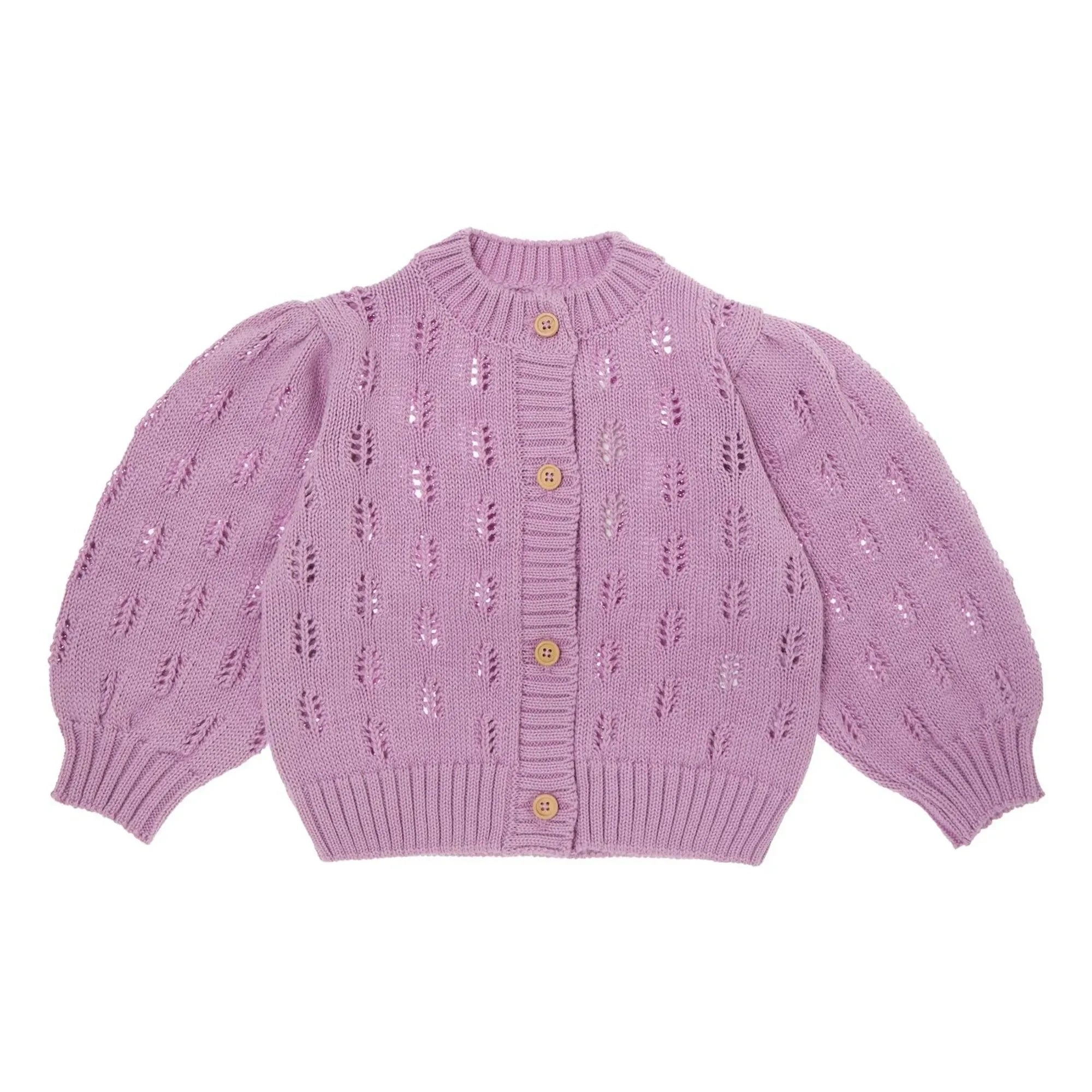 Tocoto Vintage - Blumenstrickjacke | Lila