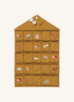 Fabelab - Bestickter Baumwoll-Adventskalender | Senf