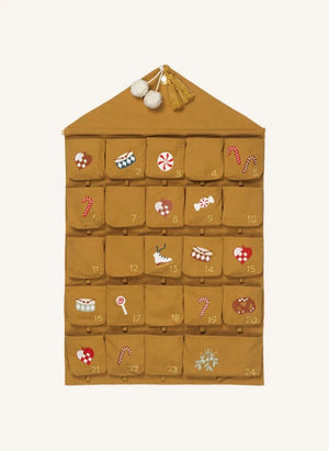Fabelab - Bestickter Baumwoll-Adventskalender | Senf