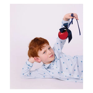 Petit Bateau - Çizgili Yıldızlı Organik Pamuk Pijama Gömleği | Mavi