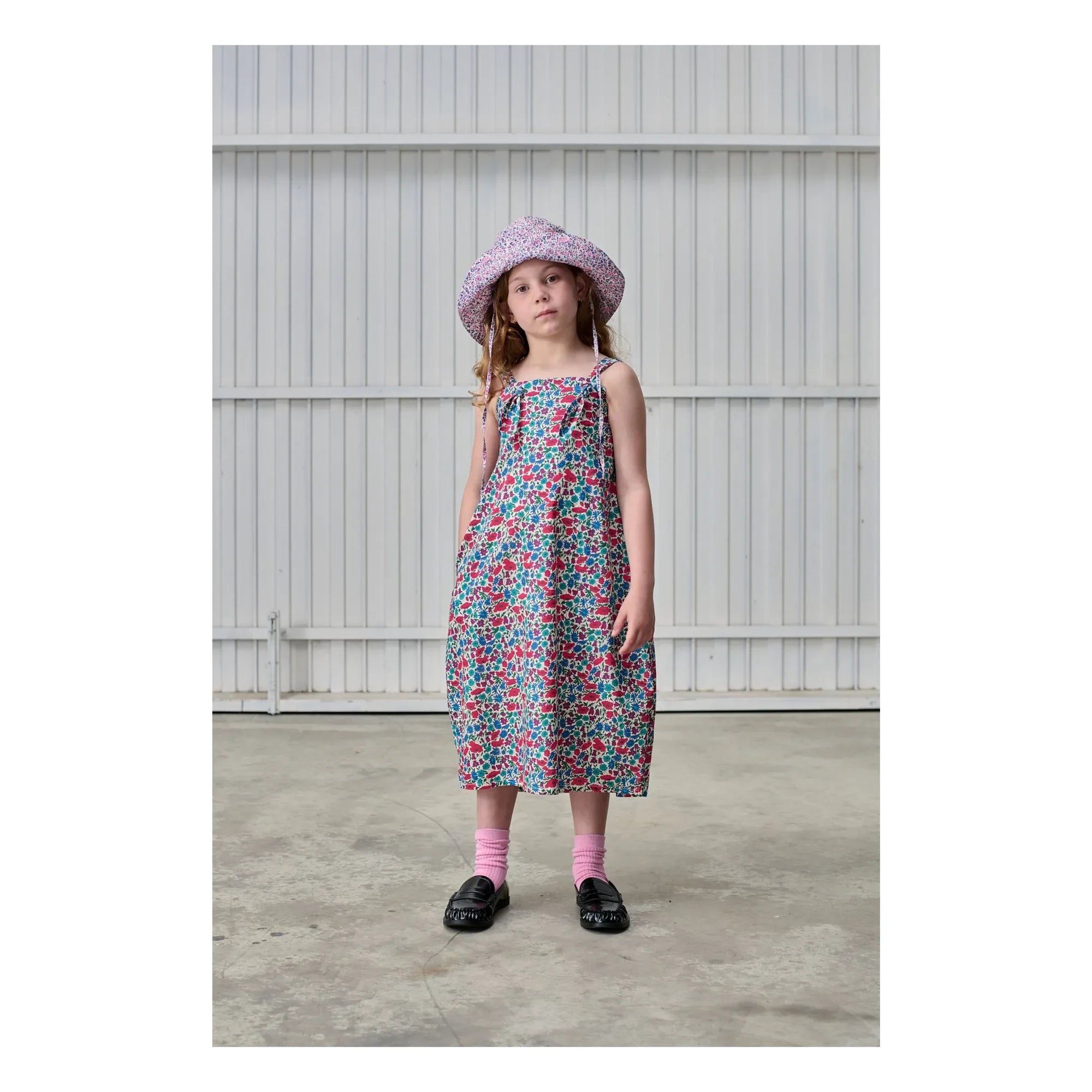 Tangerine – Midikleid mit Blumenmuster | Himbeerrot