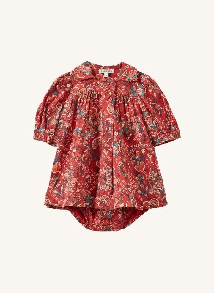 Caramel - Clara Liberty Kleid für Babys | Rot