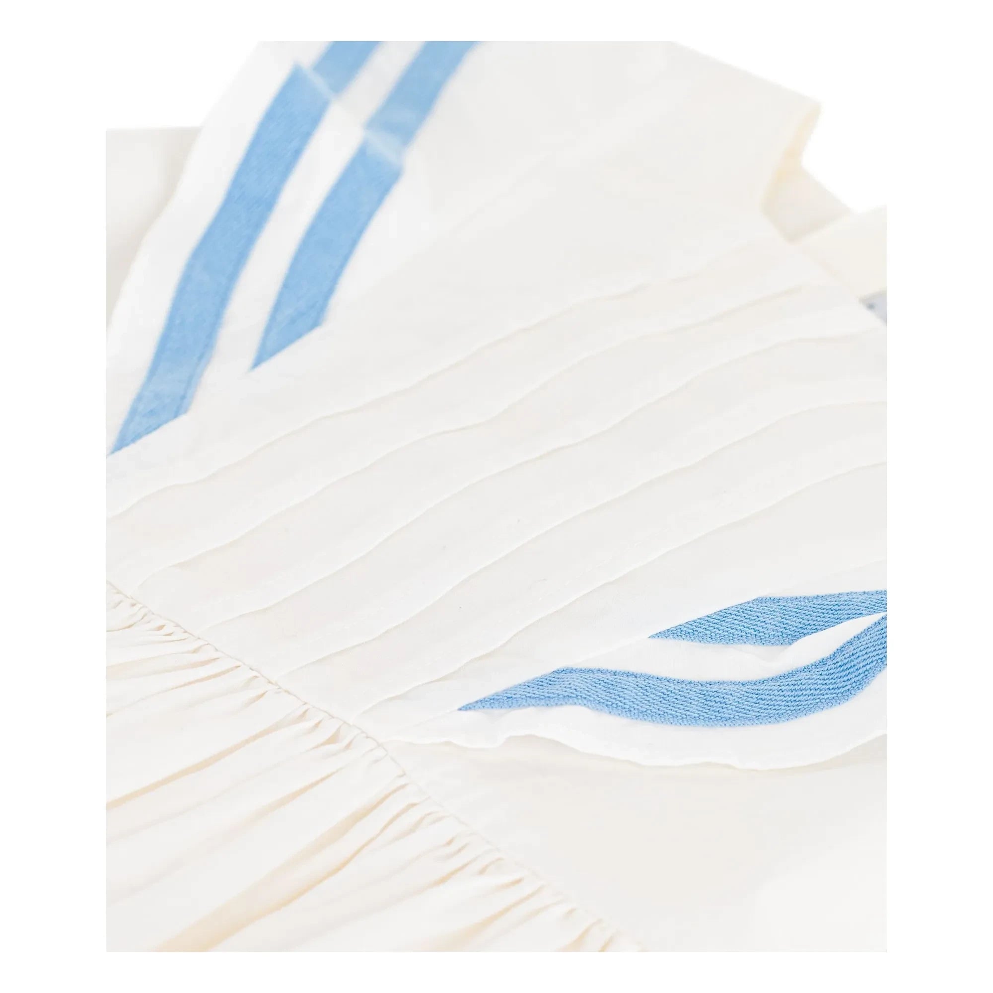 Petit Bateau - Bio-Baumwoll-Popeline-Kleid mit Rüschen | Weiß
