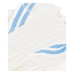 Petit Bateau - Bio-Baumwoll-Popeline-Kleid mit Rüschen | Weiß