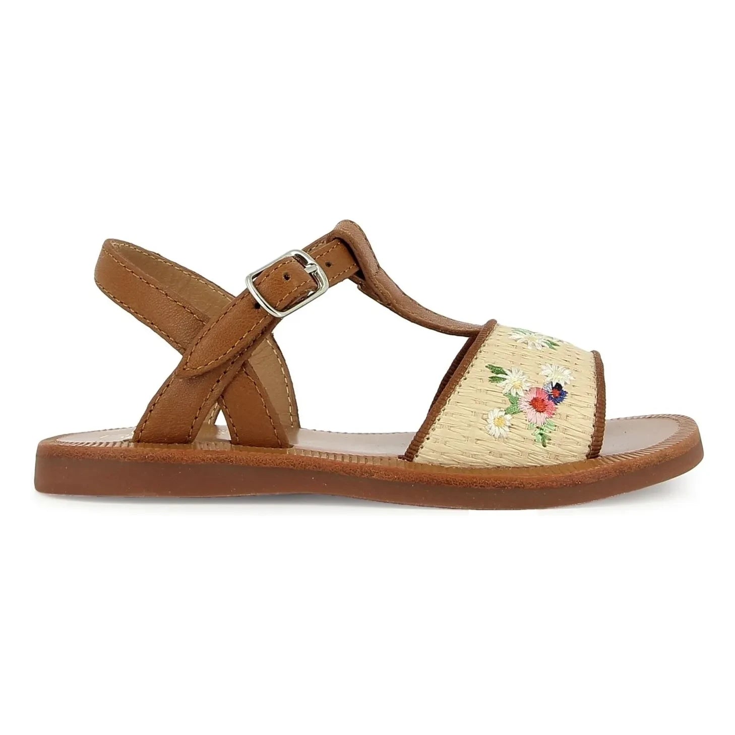 Pom d'Api - Sandalen Plagette Raphia Brod | Creme
