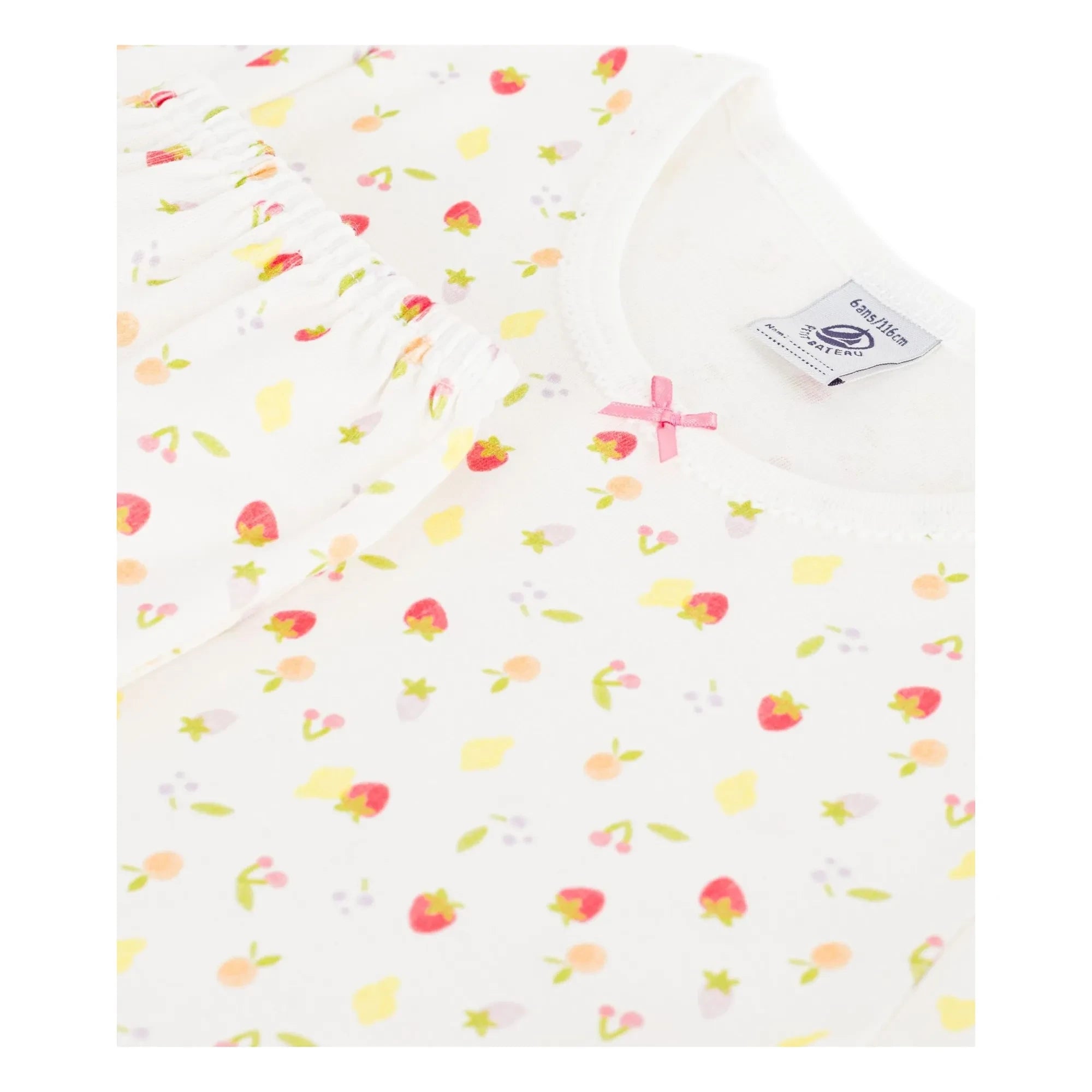 Petit Bateau - Capri-Schlafanzug mit Obstmuster | Ecru