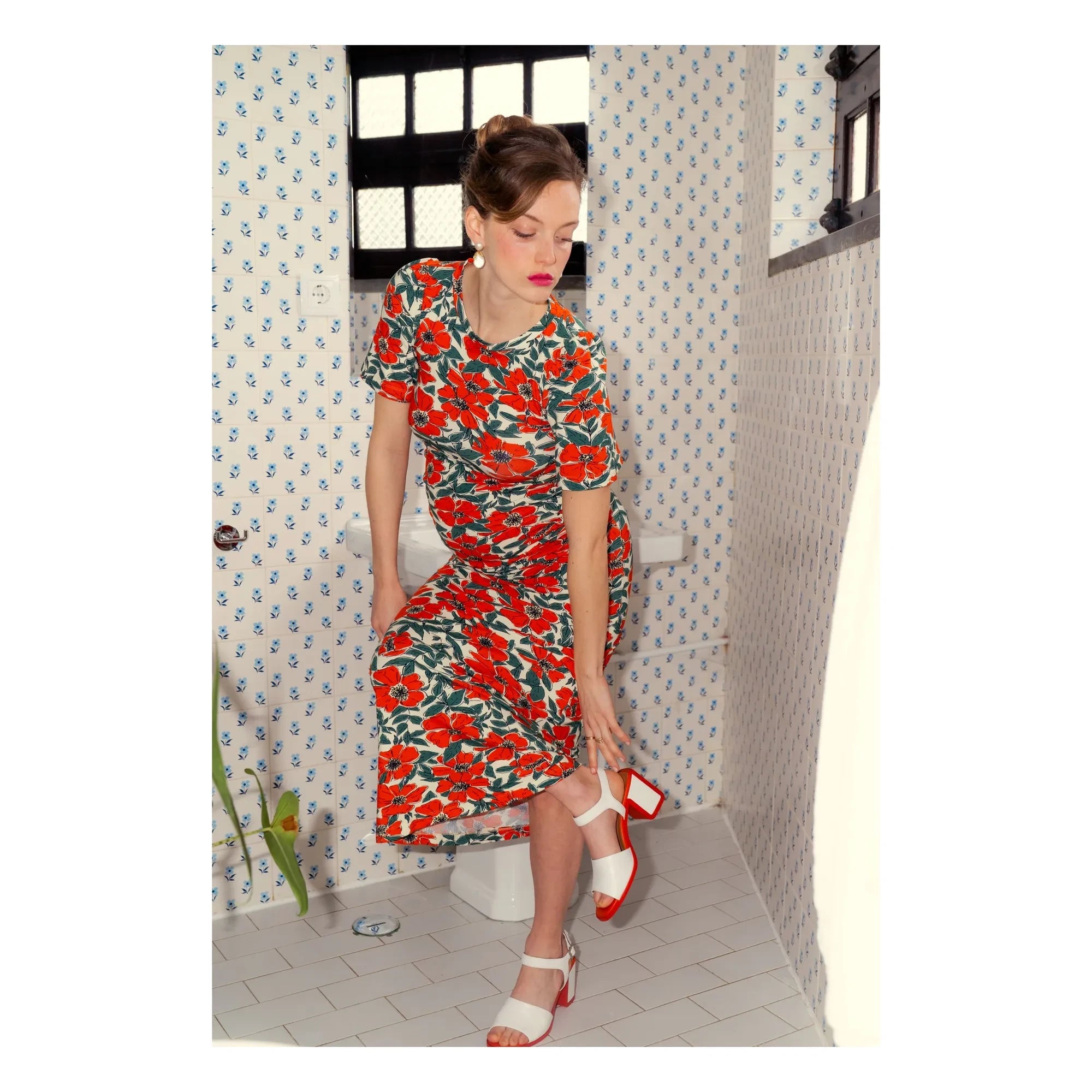 Paloma Collection - Theodora Kırmızı Hamile Elbisesi
