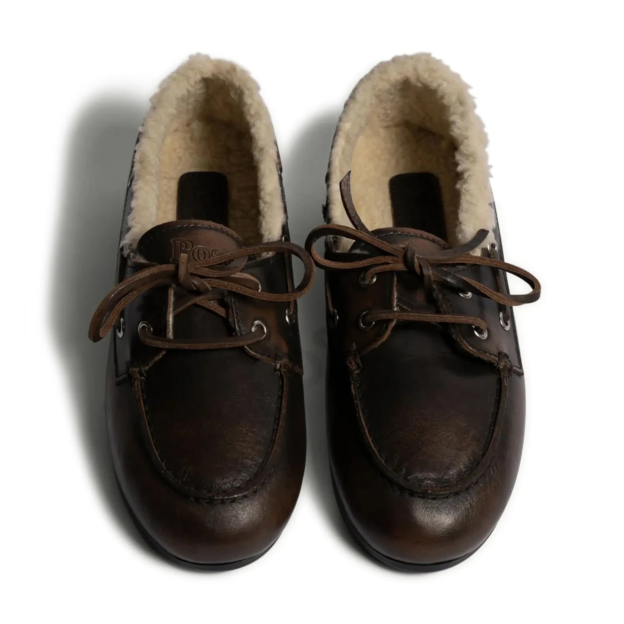 Posa - Leder- und Fell-Bootsschuhe | Braun