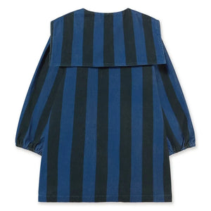Tinycottons – Gestreiftes Cordkleid | Petrolblau