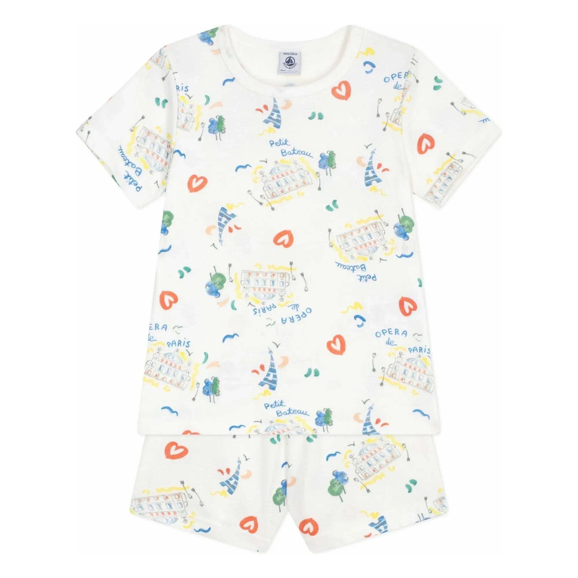 Petit Bateau - Opera Shorty Schlafanzug | Weiß