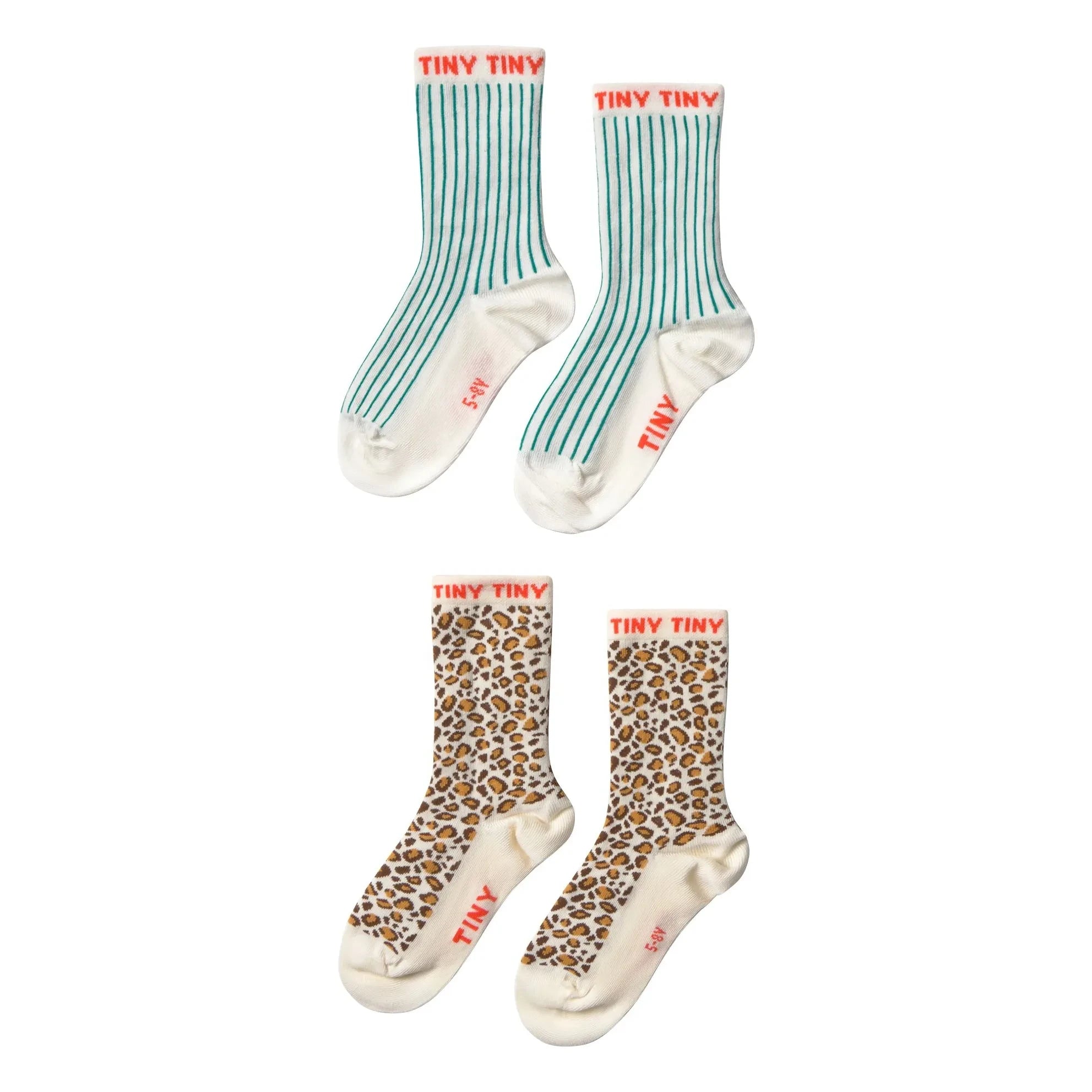 Tinycottons - 2er-Pack Leoparden-Socken | Ecru