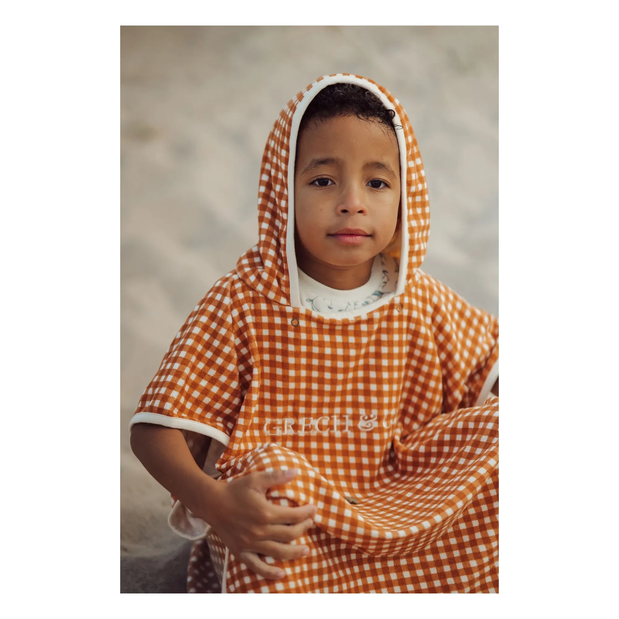 Grech & Co - Badeponcho aus Bio-Baumwolle Vichy | Senf