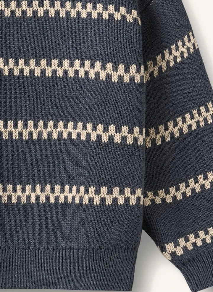 Wheat - Harlow Jacquard-Pullover aus Bio-Baumwolle | Ecru