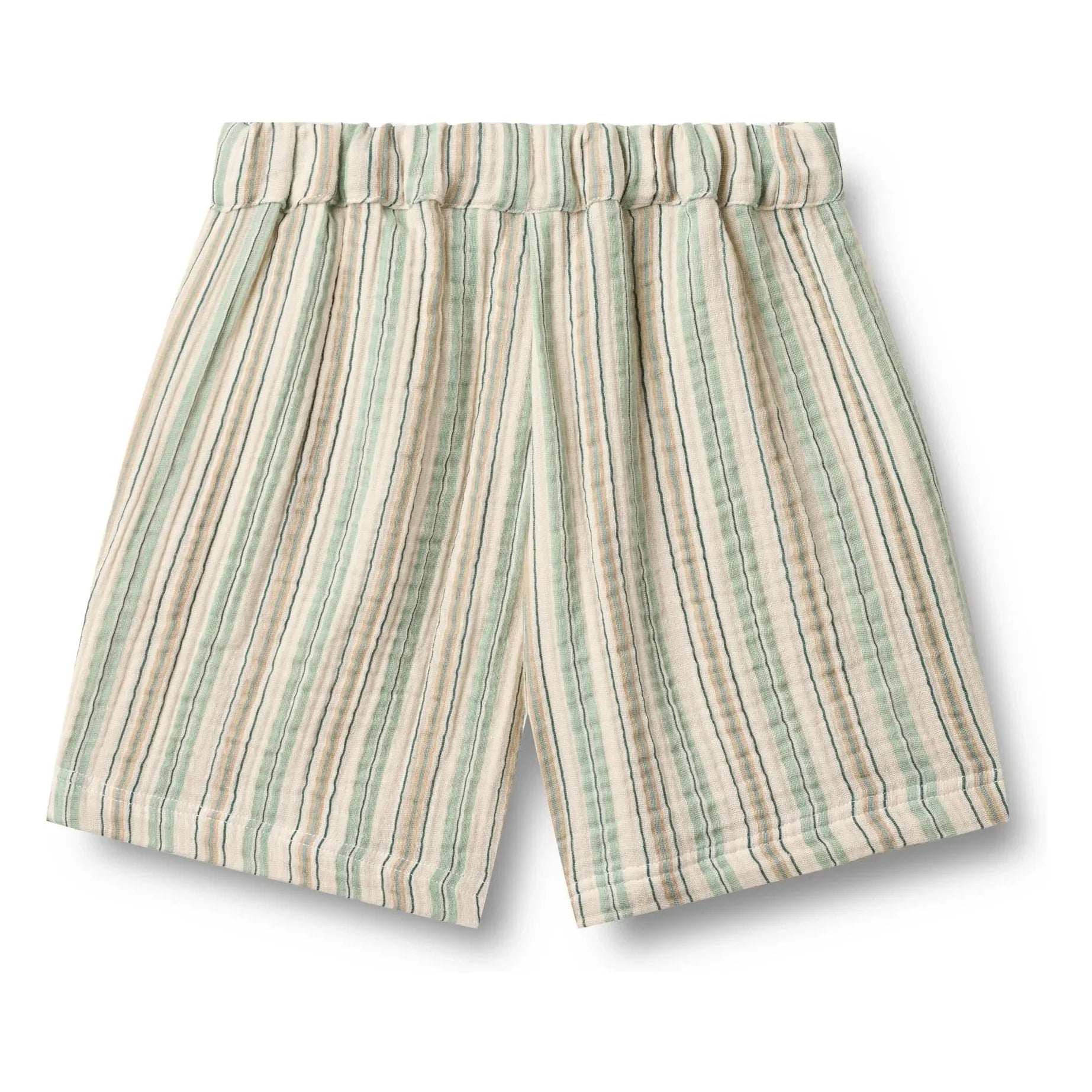 Wheat - Cuba Gestreifte Bio-Baumwollshorts | Hellgrün