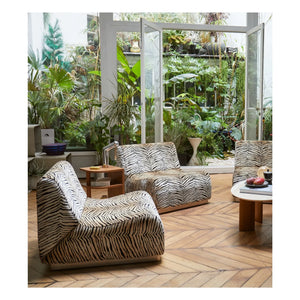 The Socialite Family - Rotondo modular fireside chair, tiger velvet fabric | Tiger