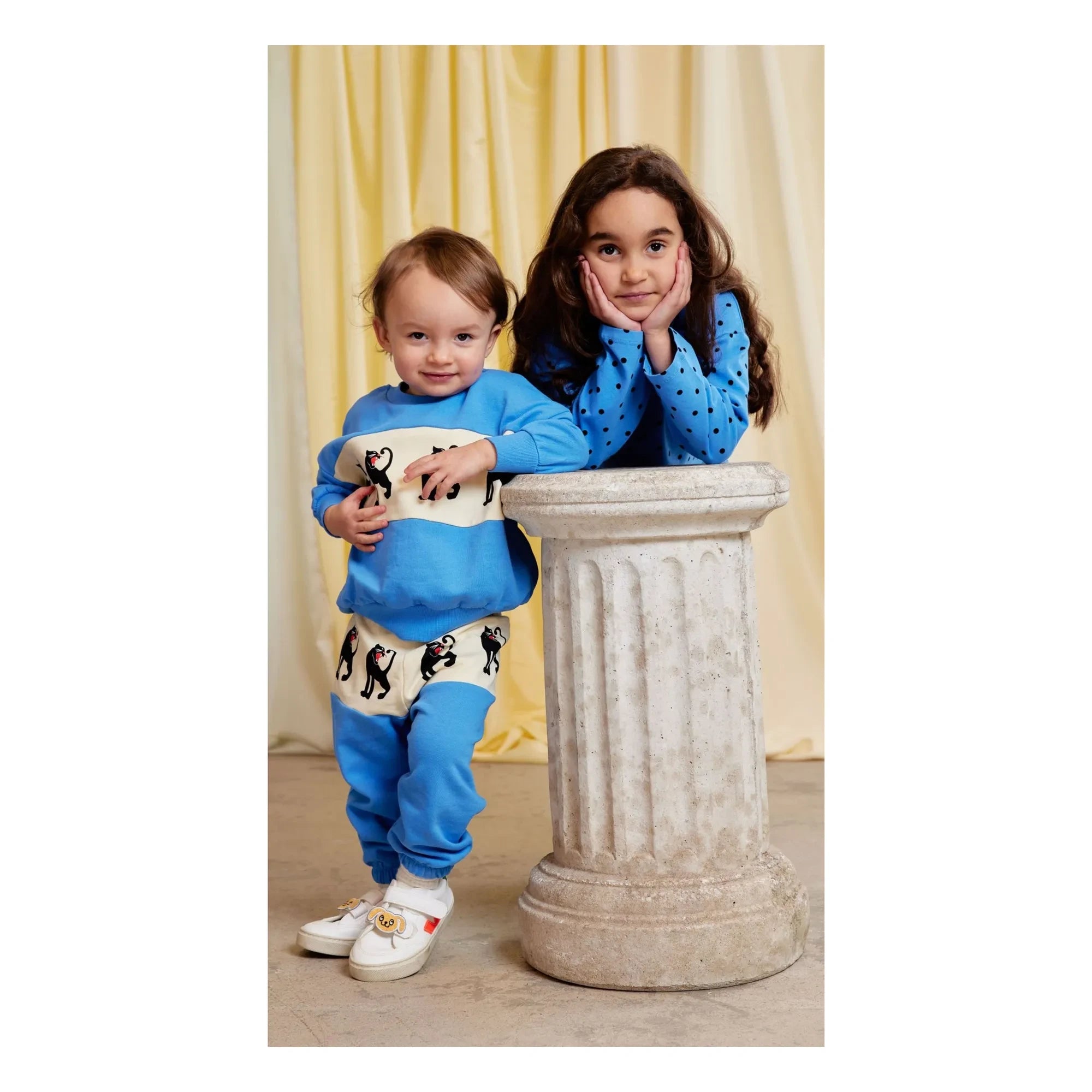 Mini Rodini - Panther organik pamuklu jogger pantolon | Azure mavi