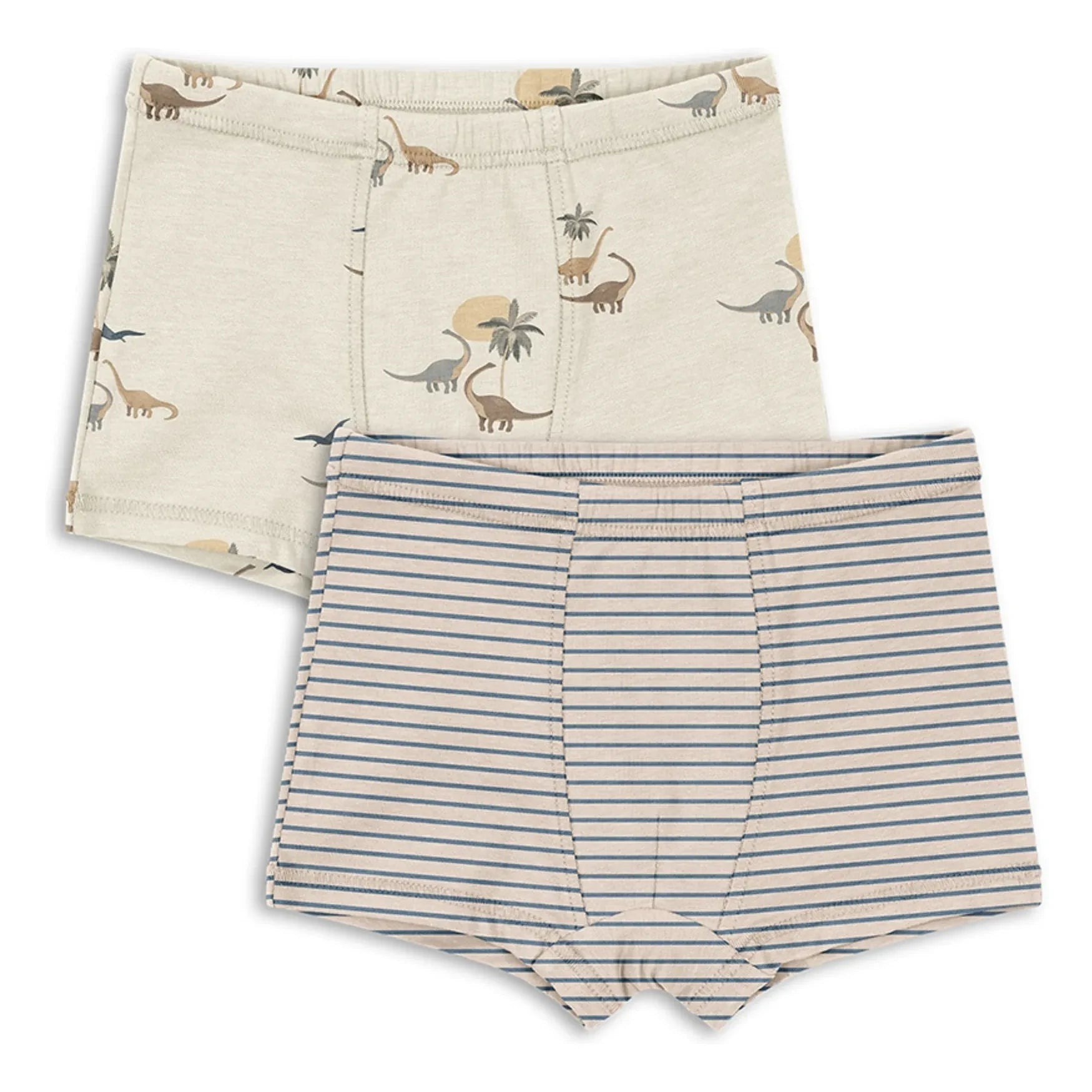 Konges Sløjd - 2er-Pack Dinosaurier Bio-Baumwoll-Boxershorts | Beige