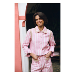 Maria de la Orden - Clover Pamuk Çizgili Ceket | Pembe