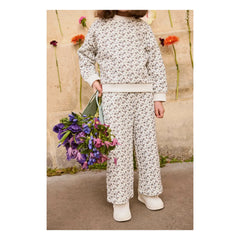 Louise Misha - Ysalia Organische Baumwollhose mit Blumenmuster | Creme