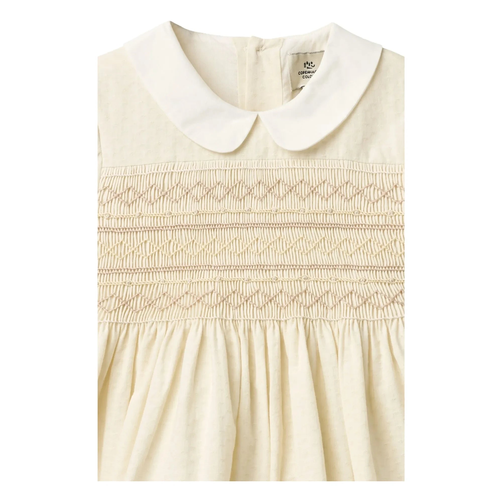 Copenhagen Colors - Kleid mit gerafftem Kragen Bio-Baumwolle | Creme