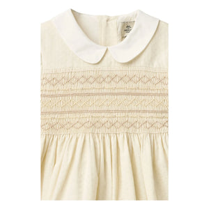 Copenhagen Colors - Kleid mit gerafftem Kragen Bio-Baumwolle | Creme